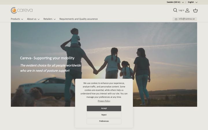 Screenshot of careva.se