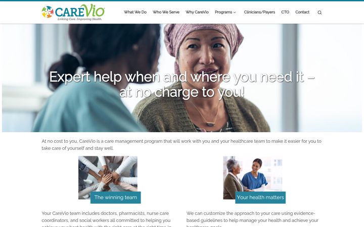 Screenshot of carevio.org