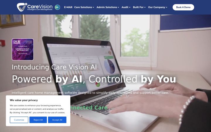Screenshot of carevisioncms.co.uk