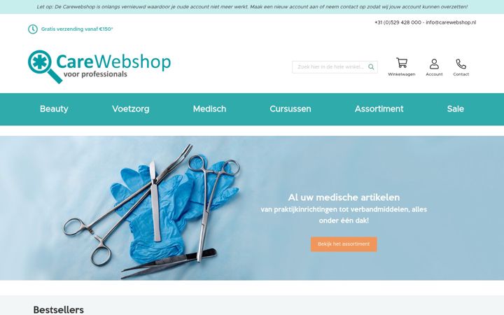 Screenshot van carewebshop.nl
