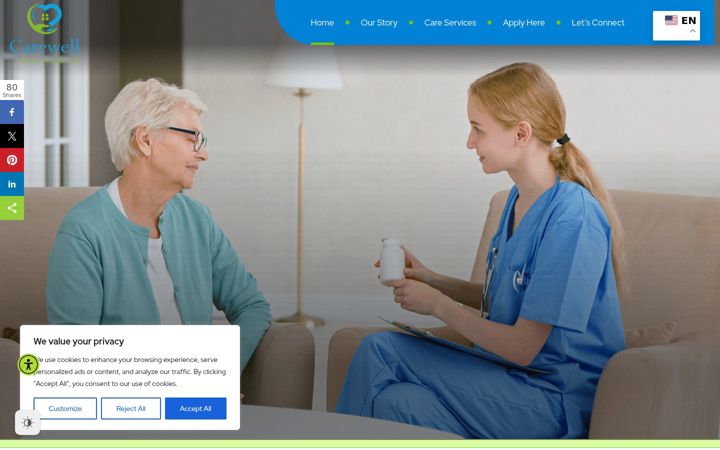 Screenshot of carewellhomehealthllc.com