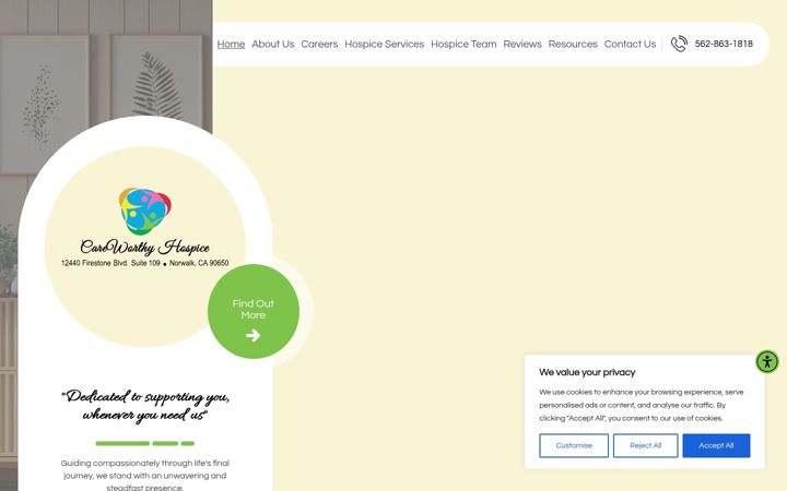 Screenshot van careworthy.org