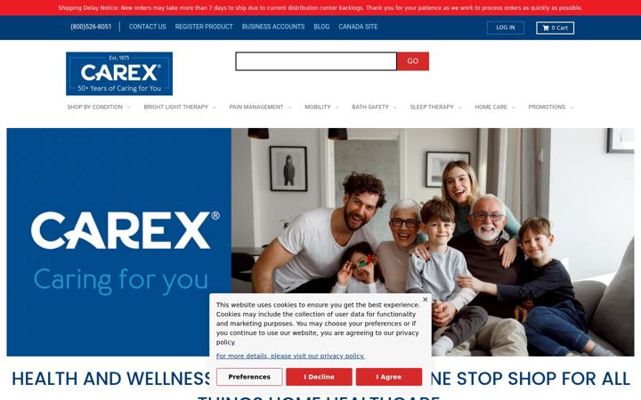 Screenshot of carex.com