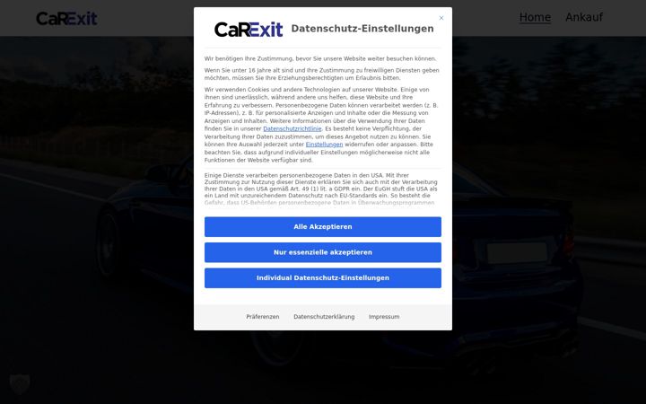 Screenshot of carexit.de