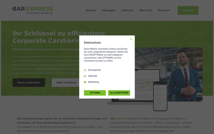 Captura de pantalla de carexpress.de