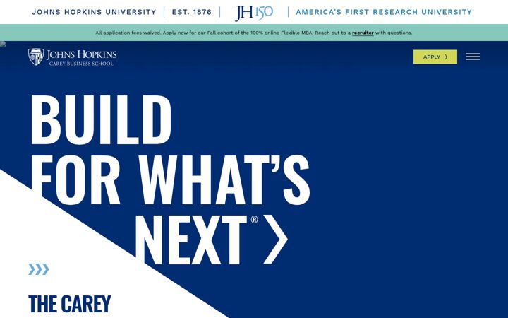Screenshot of carey.jhu.edu