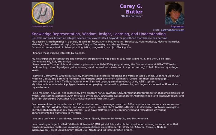 Screenshot of careybutler.com