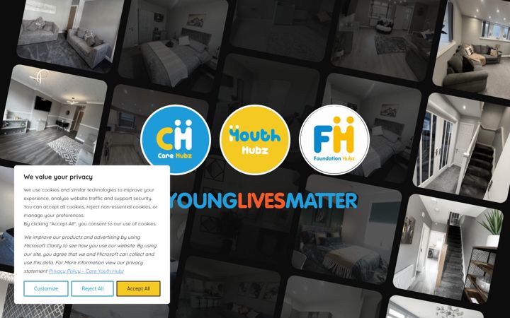 Screenshot van careyouthhubz.org