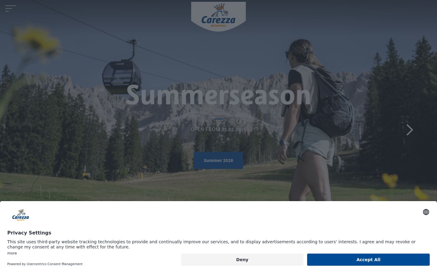 Screenshot of the consent banner shown before any interaction