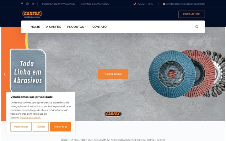 Screenshot of carfexacessorios.com.br