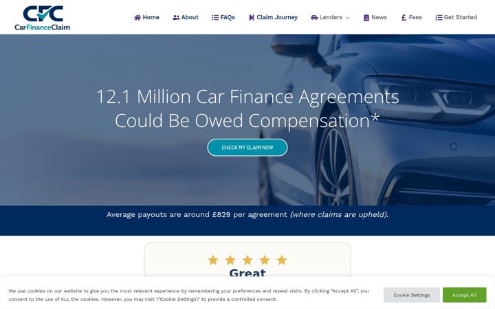 Screenshot of carfinanceclaim.co.uk