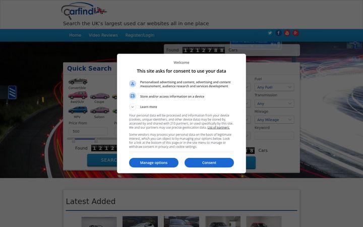 Screenshot of carfinduk.com