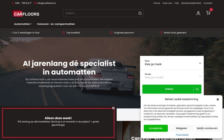 Snimka zaslona za carfloors.nl