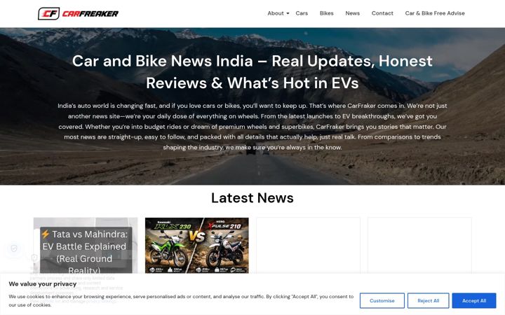 Screenshot of carfreaker.in