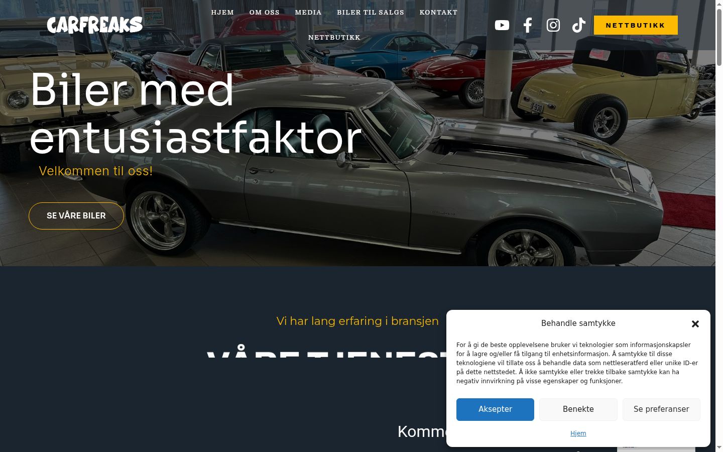 Kuvakaappaus suostumusbannerista, joka näytettiin ennen mitään vuorovaikutusta