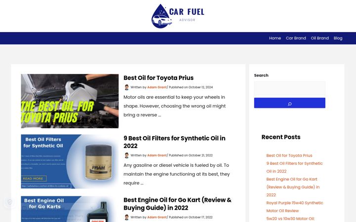 Screenshot of carfueladvisor.com