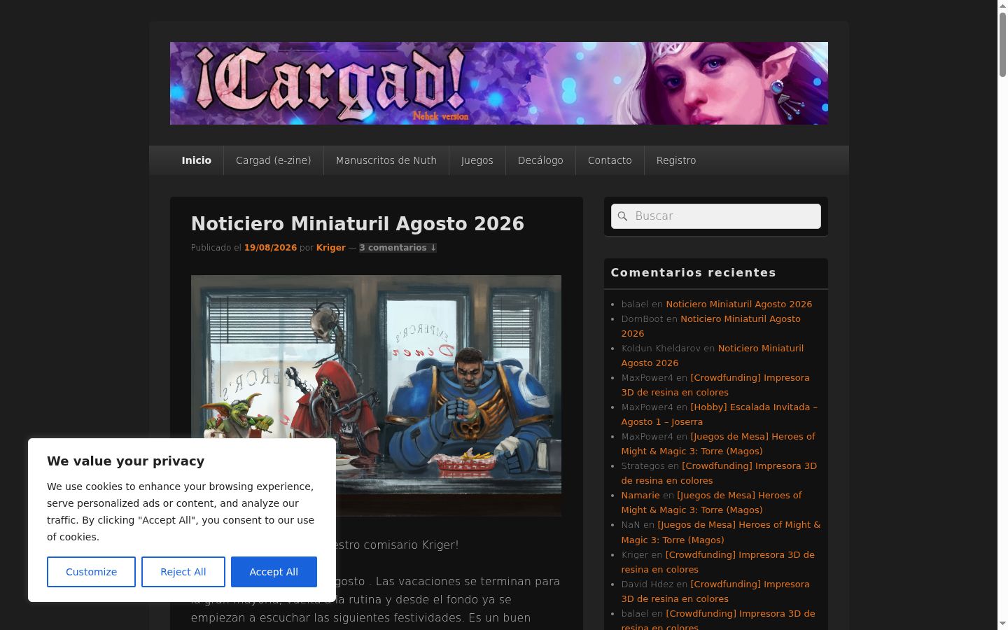 Screenshot tal-banner tal-kunsens muri qabel kwalunkwe interazzjoni