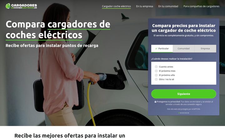 Screenshot of cargadoresdecocheselectricos.es