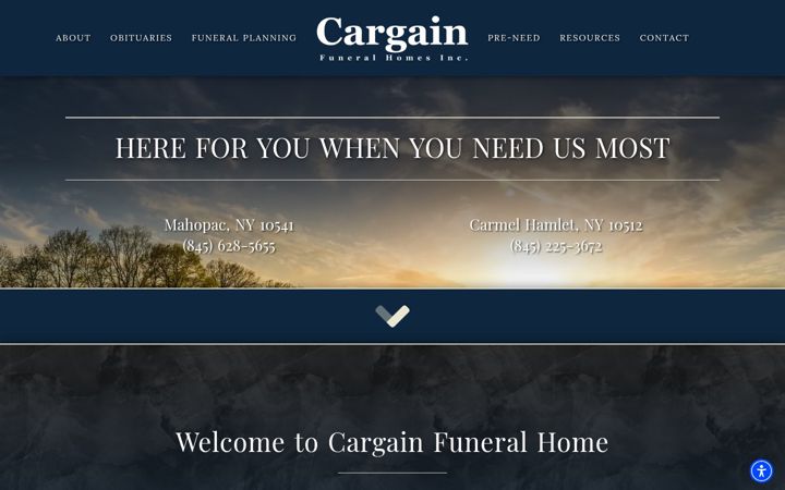 Screenshot of cargainfuneralhomes.com