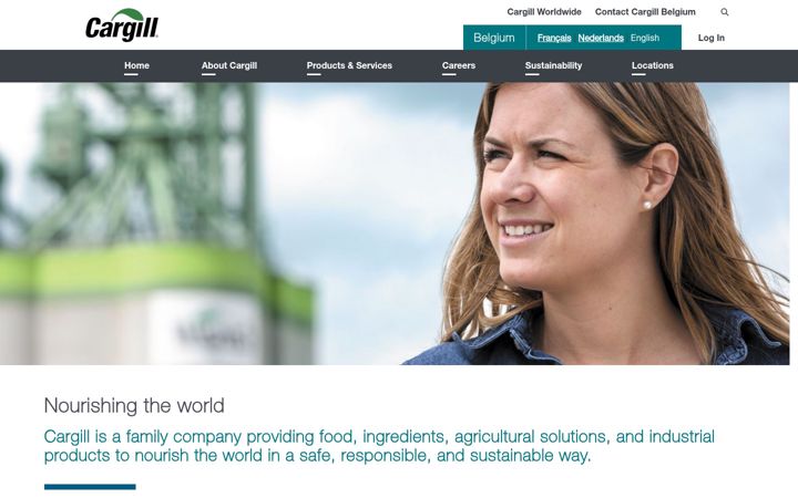 Screenshot of cargill.be