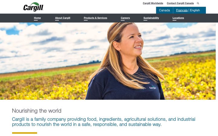 Screenshot of cargill.ca