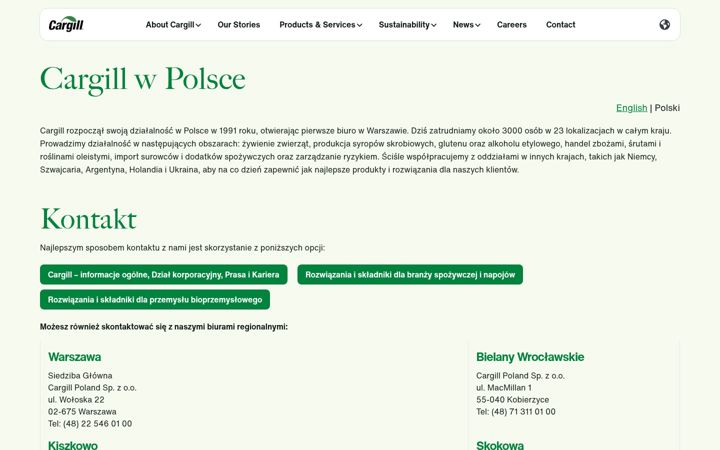 Screenshot of cargill.com.pl