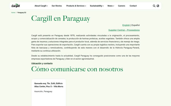 Screenshot of cargill.com.py