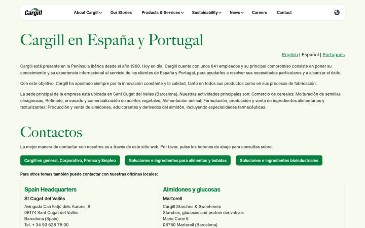 Screenshot of cargill.es