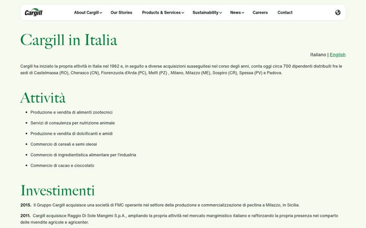 Screenshot of cargill.it