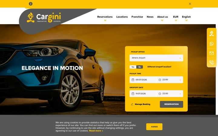 Screenshot of cargini.rent