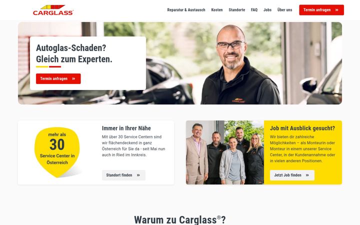 Screenshot of carglass.at
