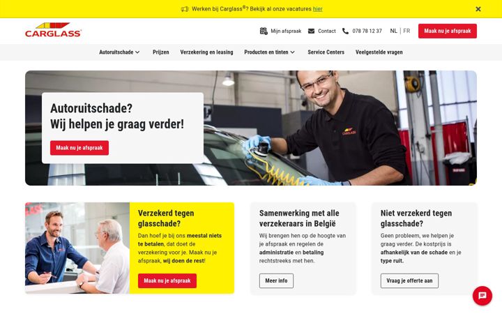 Screenshot of carglass.be