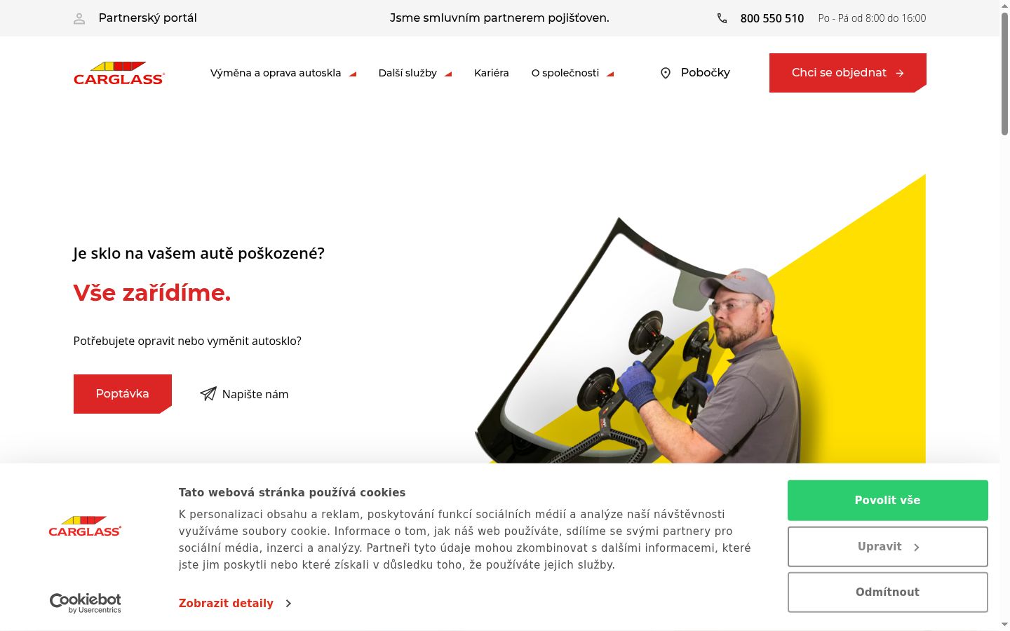 Captura de ecrã do banner de consentimento apresentado antes de qualquer interação