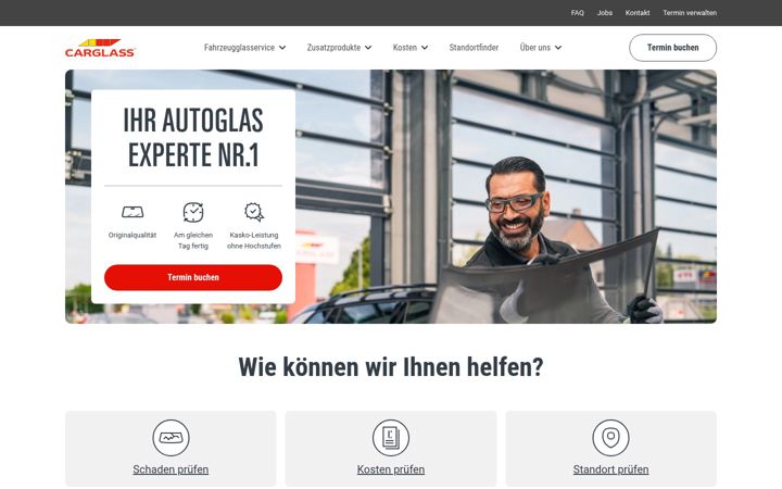 Screenshot of carglass.de