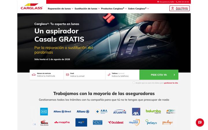 Screenshot του carglass.es