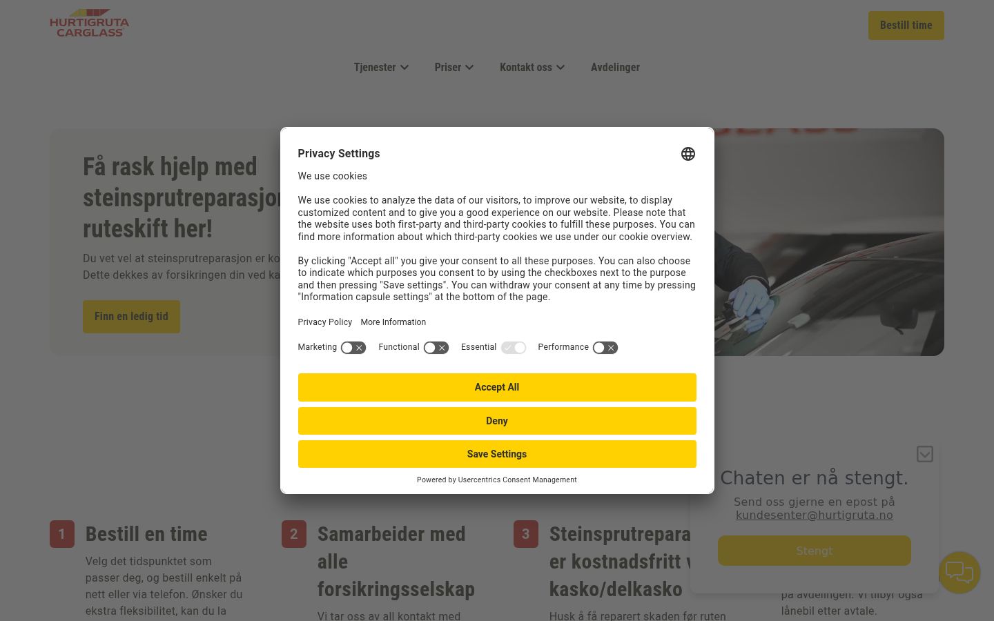Kuvakaappaus suostumusbannerista, joka näytettiin ennen mitään vuorovaikutusta