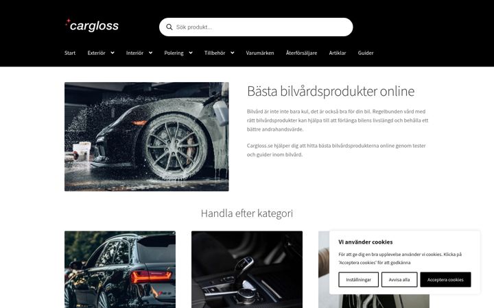 Screenshot of cargloss.se