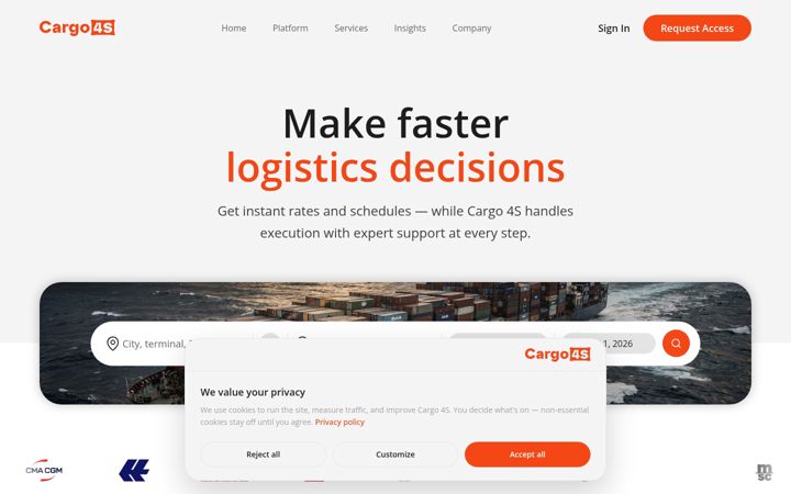 Screenshot of cargo4s.com