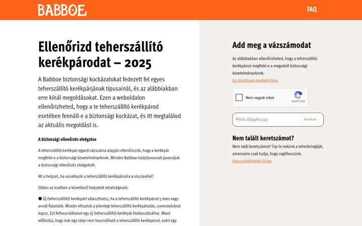 Ekrānuzņēmums no cargobikeellenorzes.hu