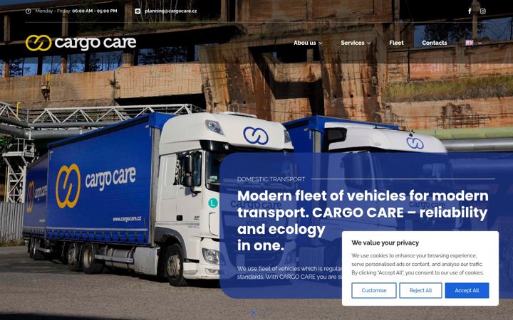 Képernyőkép: cargocare.cz