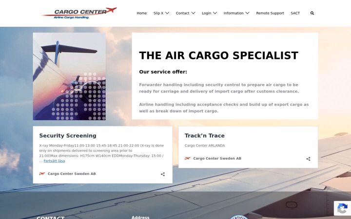 Screenshot of cargocenter.se