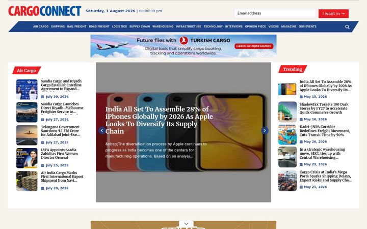 Screenshot von cargoconnect.co.in