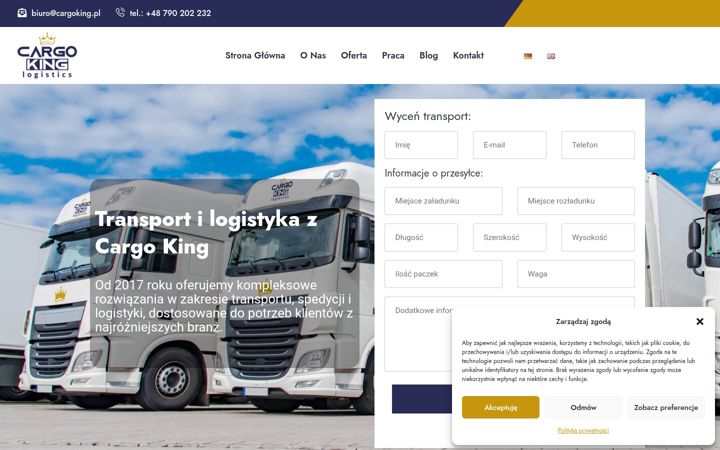 Screenshot ta' cargoking.pl
