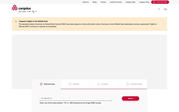 Screenshot of cargolux.lu