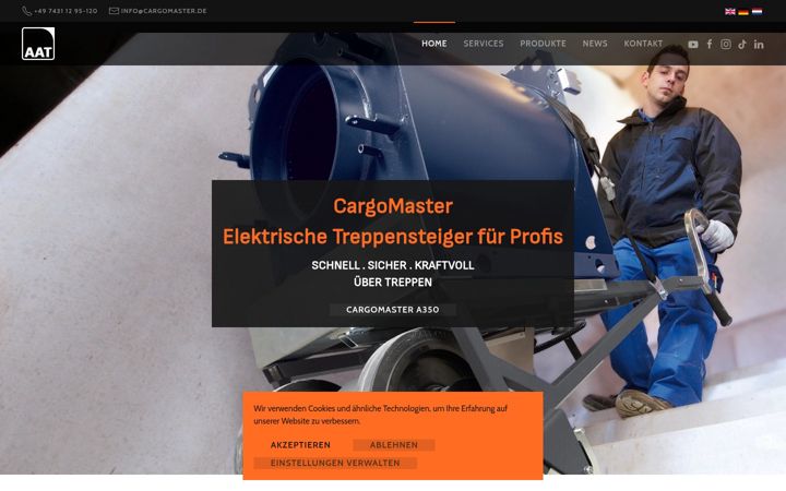 Screenshot van cargomaster.org
