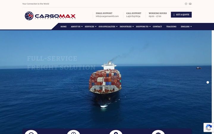 Screenshot of cargomaxintl.com