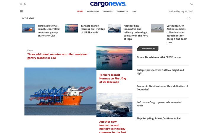Screenshot of cargonewstoday.com