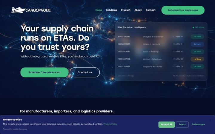 Screenshot of cargoprobe.com