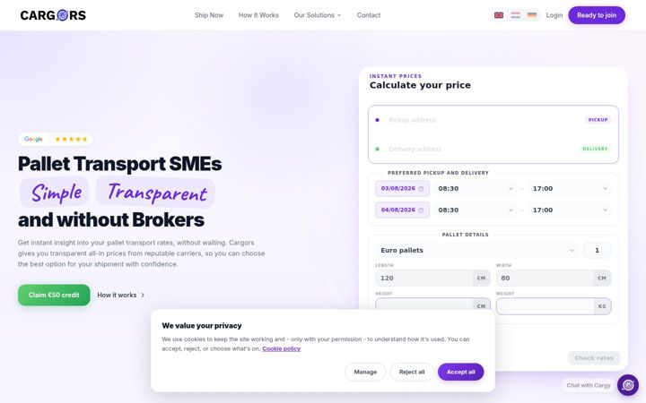 Screenshot of cargors.com