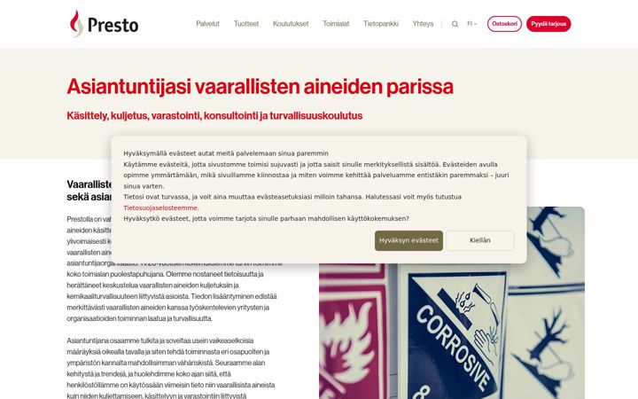 Screenshot of cargosafe.fi